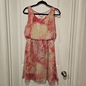 Anthropologie Swirl Pattern Red and Cream Mini Dress